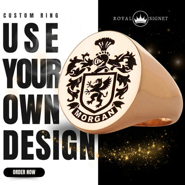 Custom Ring - Rose Gold Coated - Recessed Design with Black Inlay